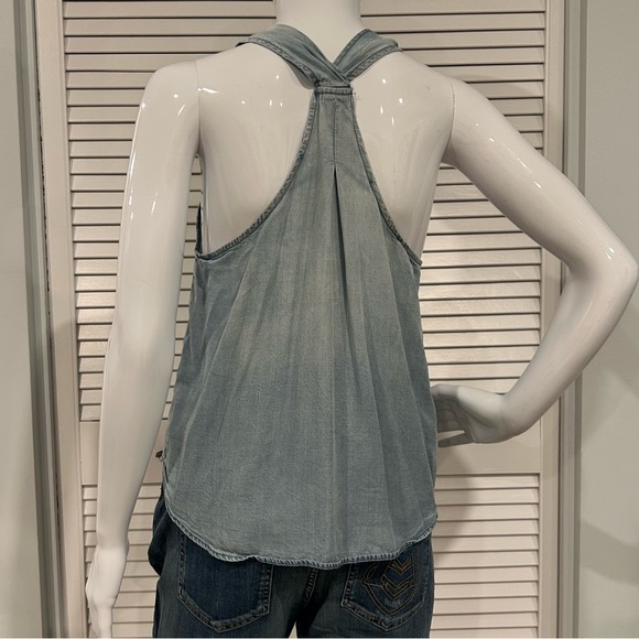 Blank NYC Drape Front Chambray Top - Picture 8 of 11